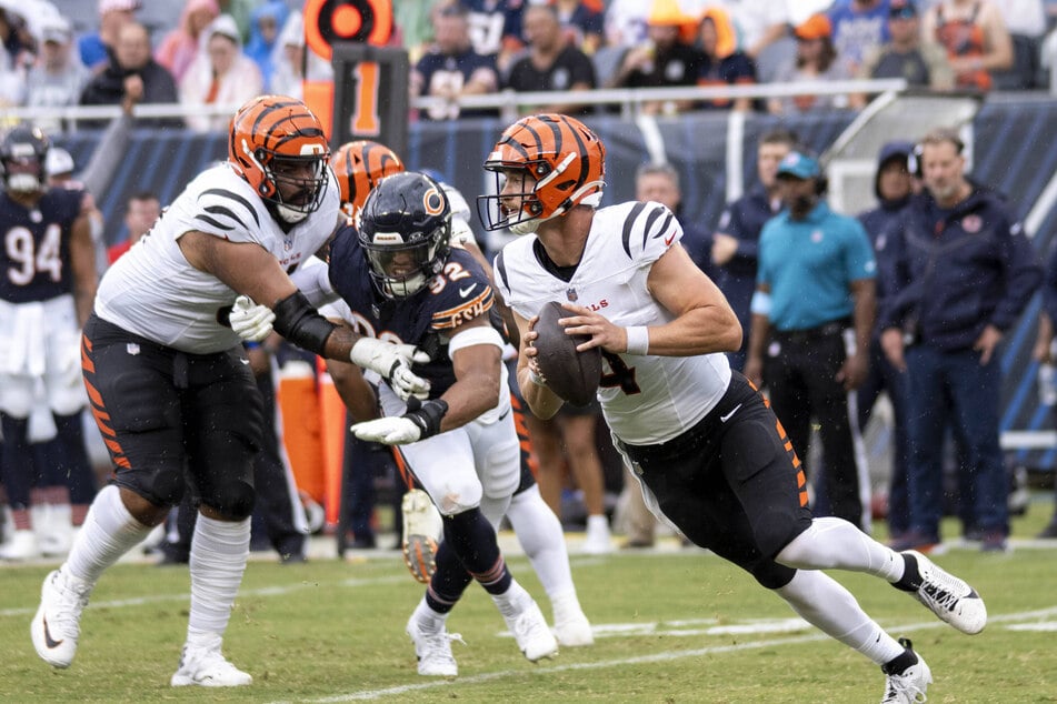 Rocky Lombardi (27, r.) im Trikot der NFL-Franchise Cincinnati Bengals: Seine Physis und sein Spielverständnis sollen ihn ausmachen.
