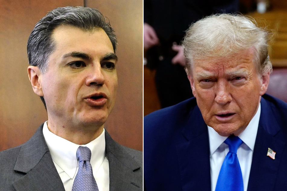 New York Supreme Court Judge Juan Merchan (l.) on Thursday will hear claims that Donald Trump yet again violated the gag order imposed in his hush money trial.