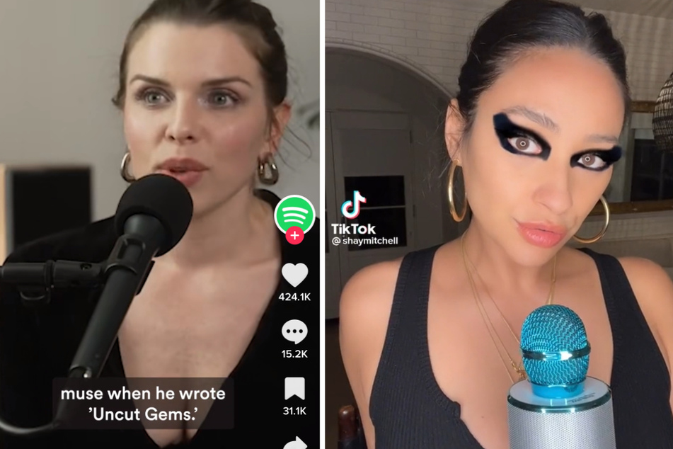 Julia Fox (l) went viral on TikTok thanks to her rather unique pronunciation of Uncut Gems.