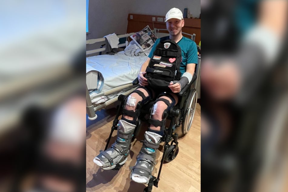 Trotz zahlreicher Brüche und Verletzungen gibt Lorenz das Motorradfahren nicht auf.