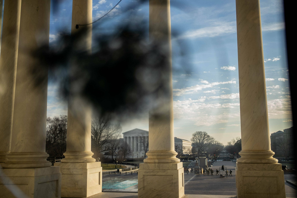 Several windows of the Capitol building were broken during the January 6 attack.