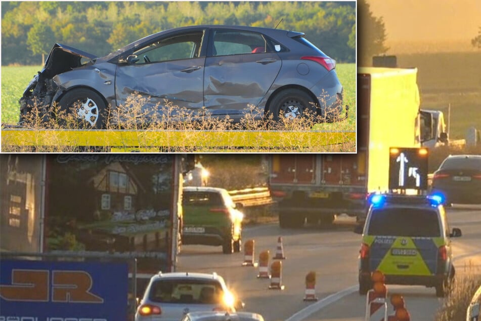 Unfall A38: Unfall im Morgengrauen auf A38: Lastwagen rammt Hyundai in die Leitplanke