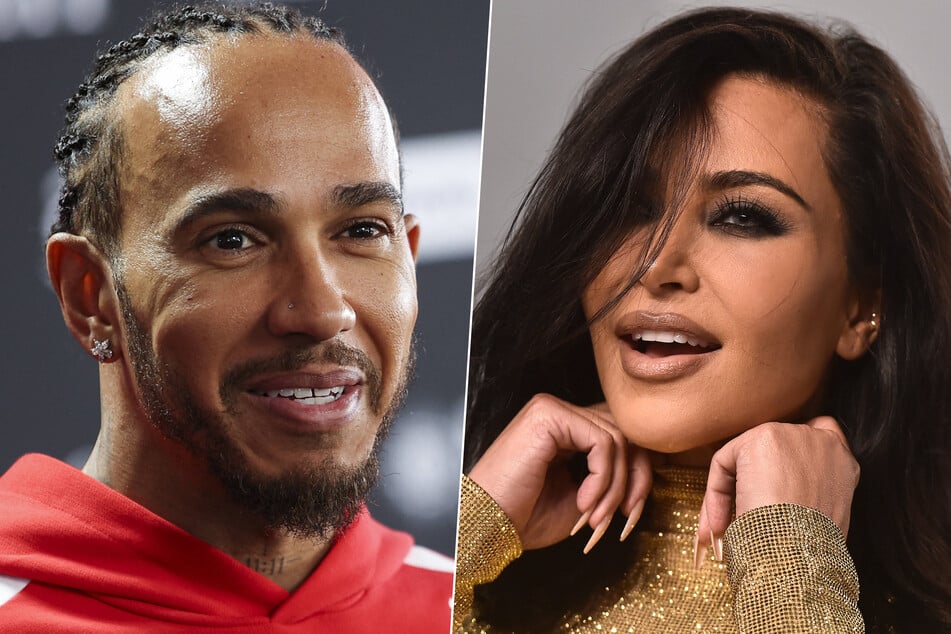 Kim Kardashian (r.) was spotted grabbing dinner with Lewis Hamilton at Nobu Malibu on Saturday night.