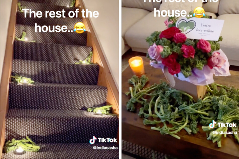 Zum Valentinstag schmückte der Freund einer Influencerin das ganze Haus mit Brokkoli.