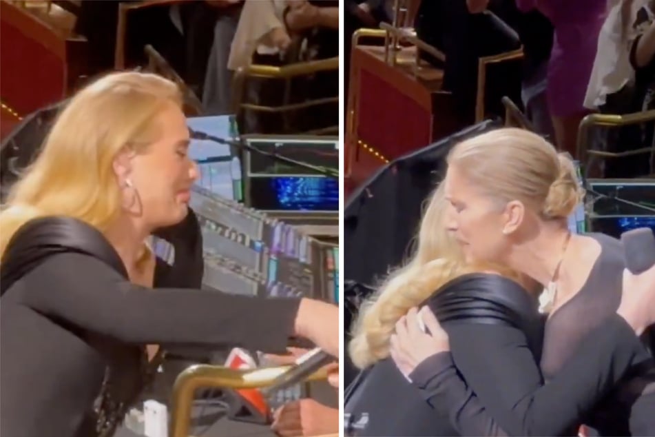 When Adele (l.) performed at Caesars Palace over the weekend, she suddenly discovered her idol Céline Dion (r.) in the audience and could hardly contain herself!