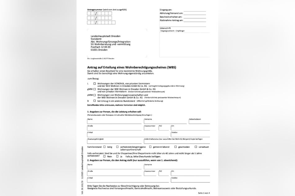 Ab diesem Jahr sollen Dresdner den WBS auch online über die Webseite der Stadt (www.dresden.de) beantragen können.