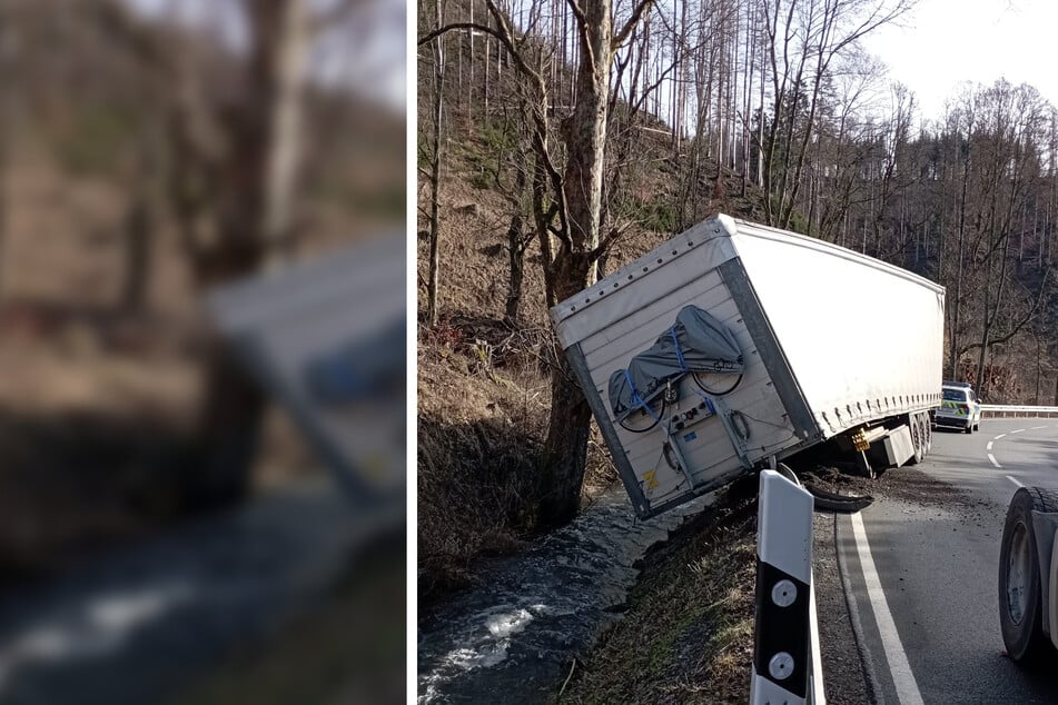 Vollsperrung im Harz: Laster verliert Anhänger mit 22 Tonnen Kautschuk!