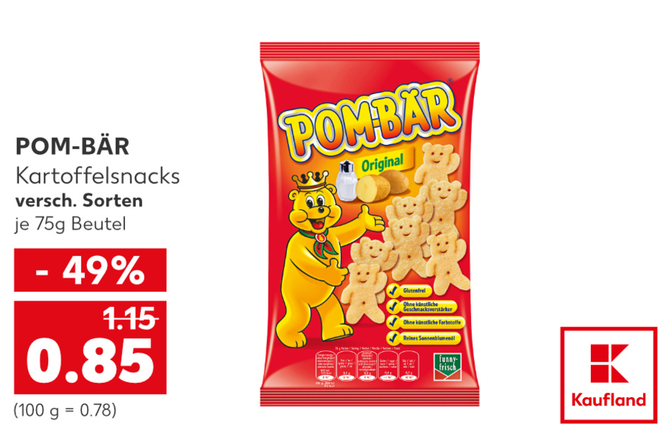 Pom-Bär Kartoffelsnacks für nur 0,58 Euro.