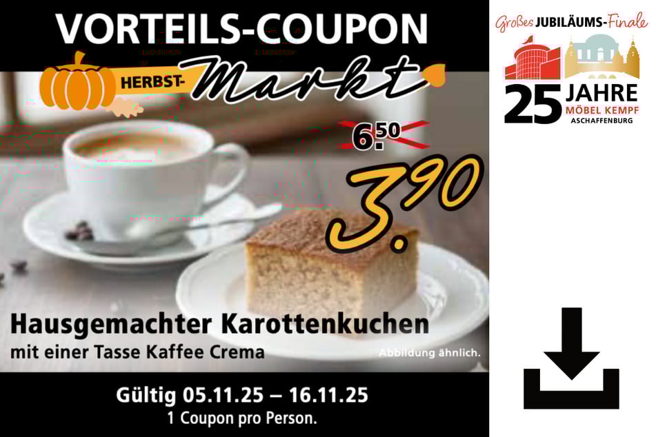 Hier klicken und Essenscoupon herunterladen.