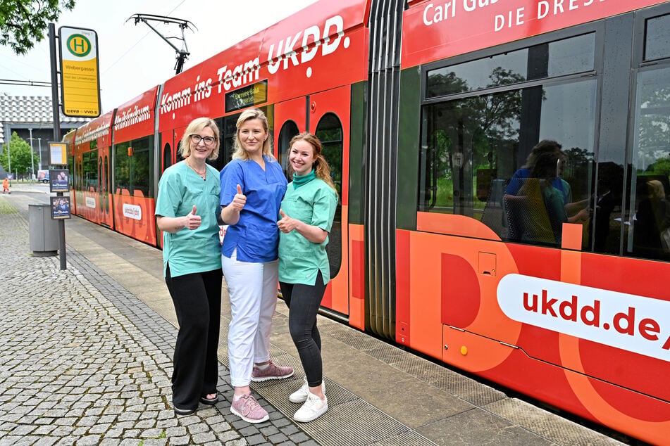 Nach Elektro-Schaden: Rote DVB-Tram rattert für die Uniklinik