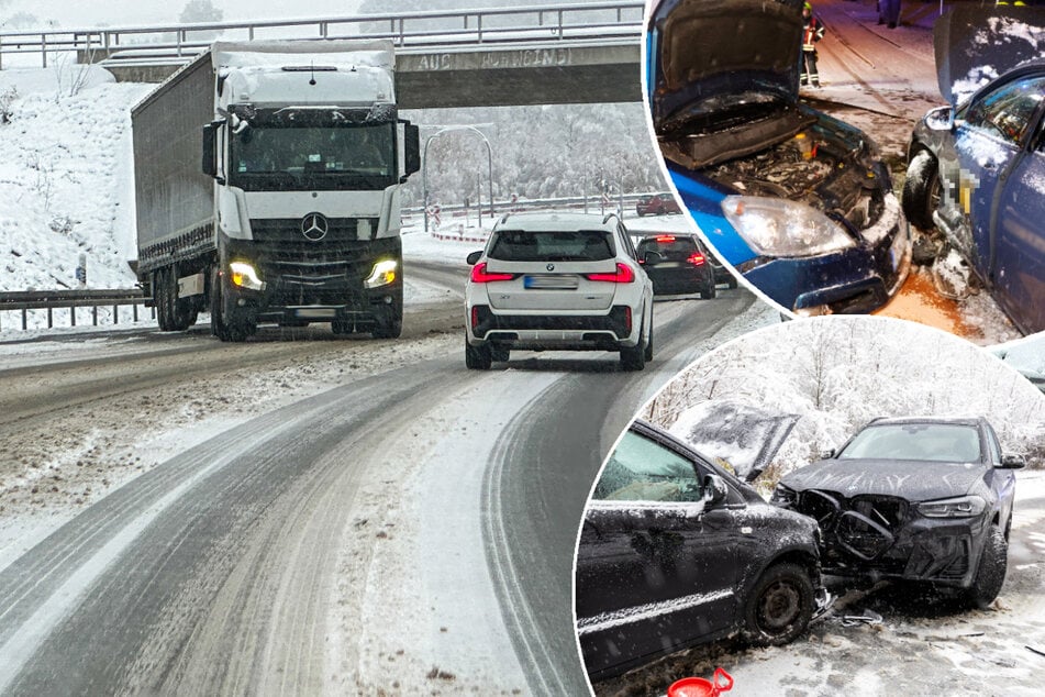 Wintereinbruch sorgt für glatte Straßen und Unfälle in Sachsen
