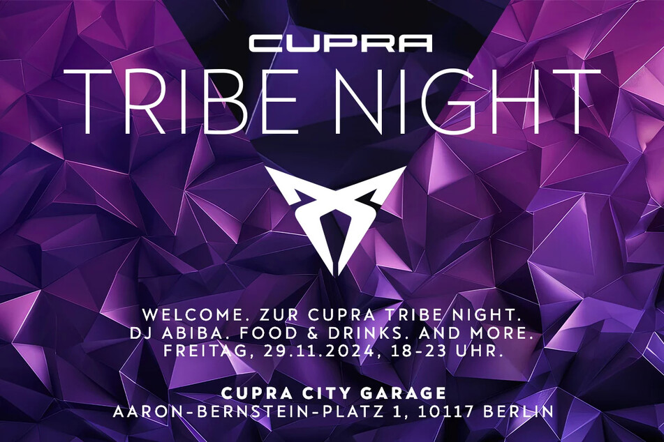 Am Freitag (29.11.) lädt CUPRA Euch in die CUPRA City Garage Berlin ein! Freut Euch auf eine exklusive Party mit DJ Abiba, genießt Food & Drinks und entdeckt die neuesten CUPRA Modelle.