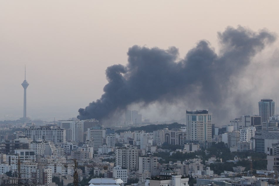 Smoke rises following an Israeli attack on the IRIB building, the country's state broadcaster, in Tehran, Iran, on June 16, 2025.