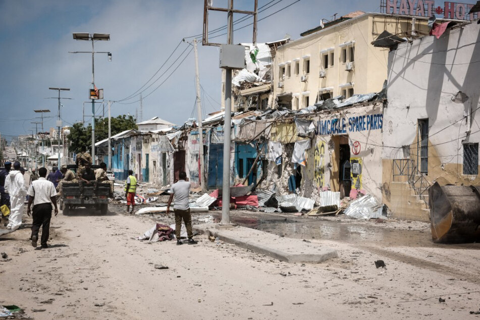 Das zerstörte Hayat Hotel nach einer tödlichen 30-stündigen Belagerung durch Al-Shabaab-Dschihadisten in Mogadischu.