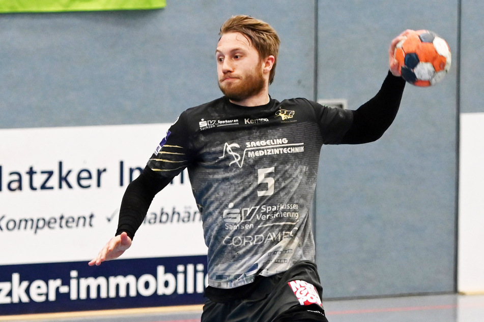 Lukas Wucherpfennig war beim Dresdner Sieg in Emsdetten mit elf Treffern, davon sieben Strafwürfe, der erfolgreichste Dresdner Schütze.