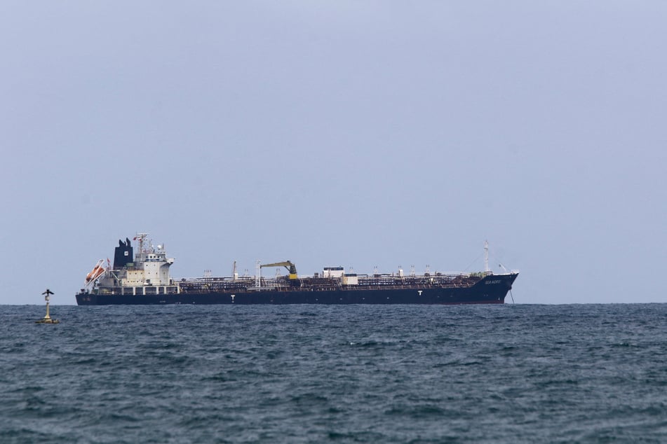 The Hong Kong-flagged vessel Sea Horse, carrying some 200,000 barrels of Russia-origin fuel originally bound for Cuba, is anchored near the coast in Puerto Cabello after arriving in Venezuelan waters, on March 28, 2026.