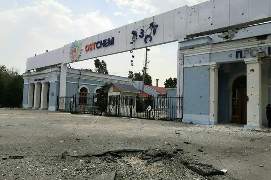 Die Chemiefabrik "Asot" in Sjewjerodonezk in der Ostukraine.