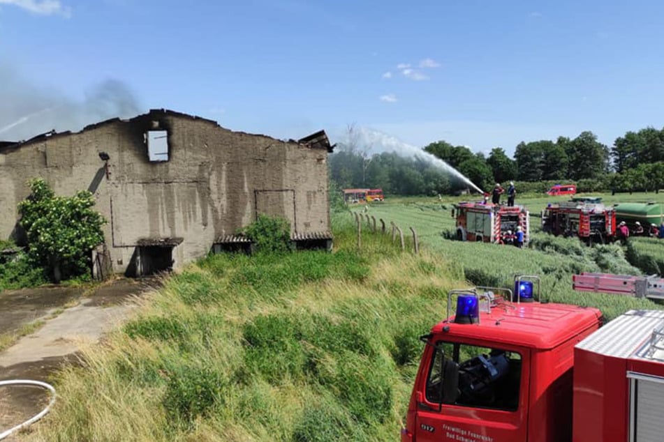 Am Montag stand eine Scheune im Landkreis Wittenberg in Vollbrand.