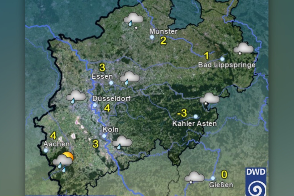 Am Sonntagabend sollen die Schneeflocken in NRW bereits wieder durch Regen ersetzt werden.