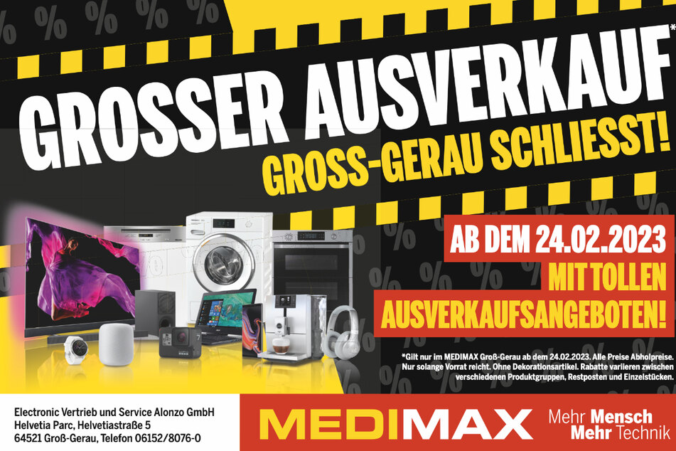 Großer Ausverkauf bei MEDIMAX Groß-Gerau*.