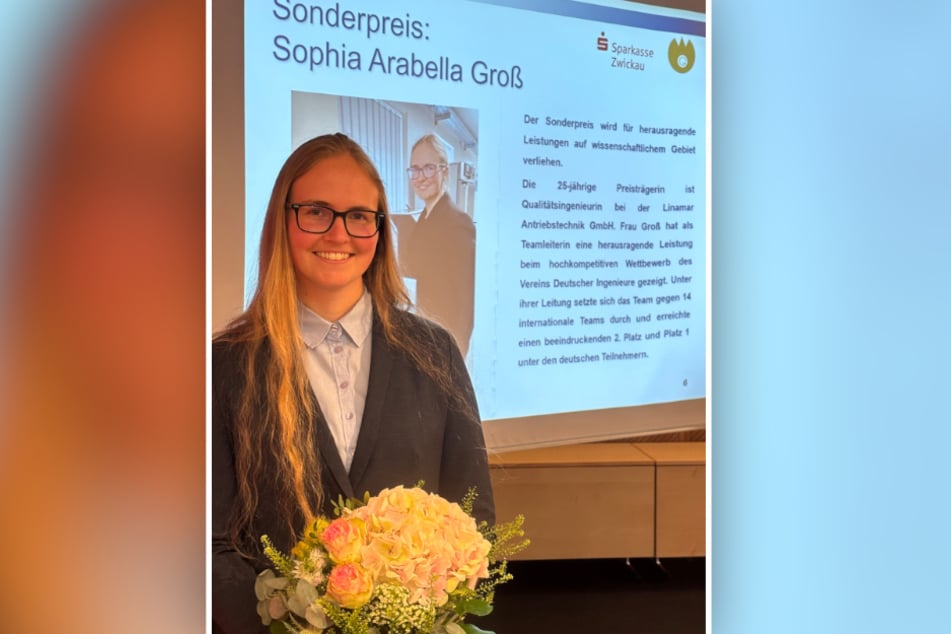 Vor einer Woche hat Sophia Groß (25) im Zwickauer Haus der Sparkasse den Erich-Glowatzky-Preis bekommen.