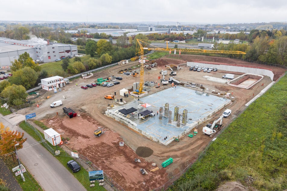 Auf dieser Baustelle entsteht das neue Holzkraftwerk.