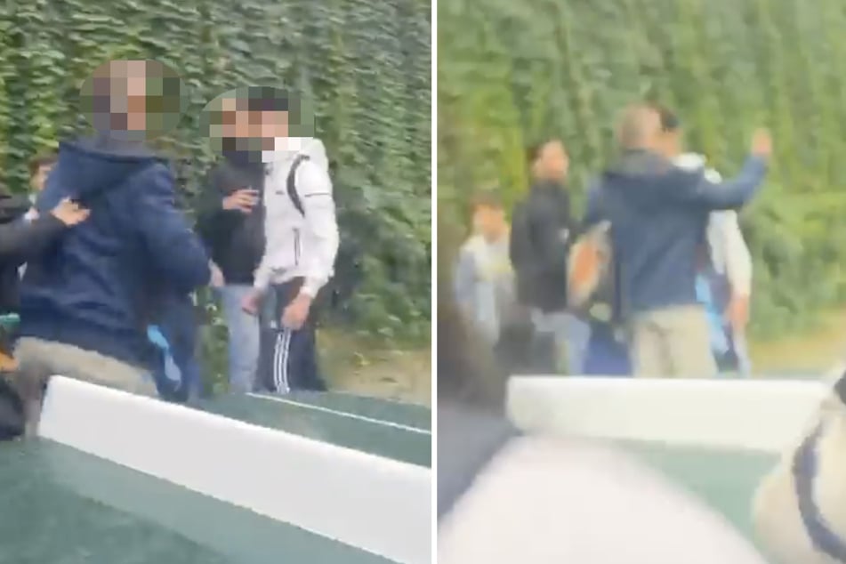 Das Video, das den Lehrer (61) und Schüler (15) auf dem Berliner Schulhof zeigt, kursiert im Internet.