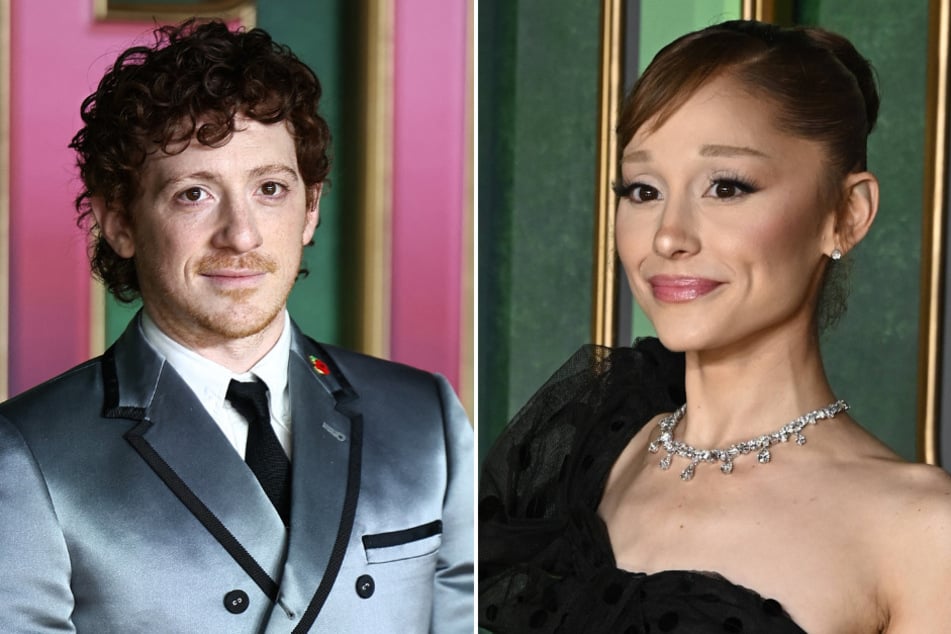 Ariana Grande (r.) and Ethan Slater are still going strong, despite speculation that the couple had split.