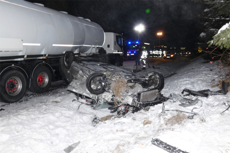 Die Unfallstelle am Montagabend.