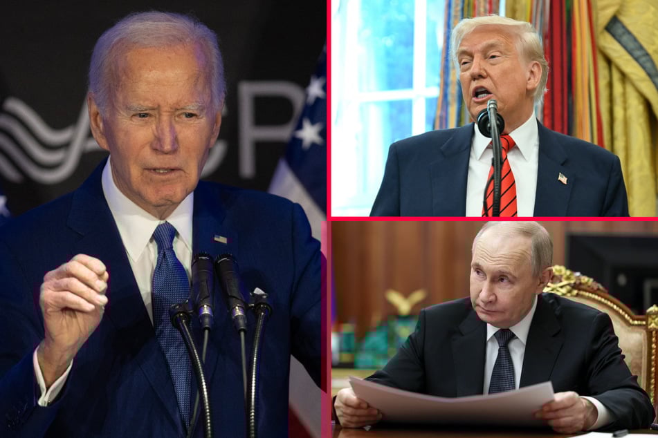Ex-President Joe Biden (l.) accused Donald Trump of "modern-day appeasement" in his dealings with Russian leader Vladimir Putin.