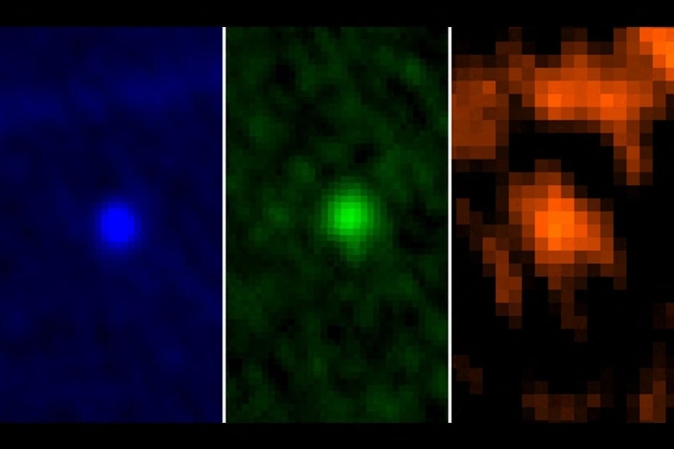 The Photodetecting Array Camera and Spectrometer instrument aboard the European Space Agency’s Herschel Space Observatory captured asteroid Apophis in its field of view during the approach to Earth in January 2013.