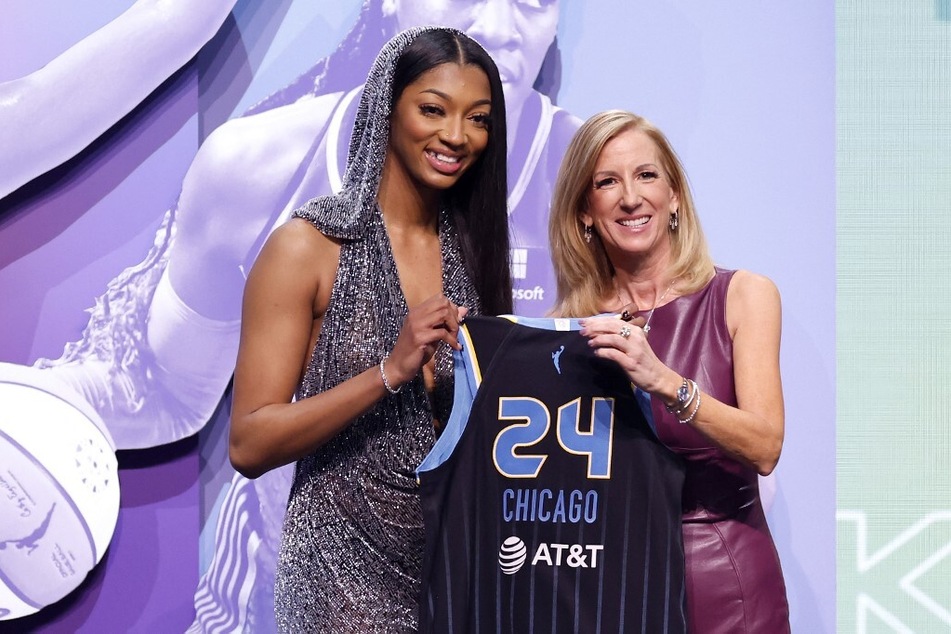Angel Reese (l.) is thrilled about her new role as a Chicago Sky player, and she's been sharing her excitement with fans across her social media platforms.