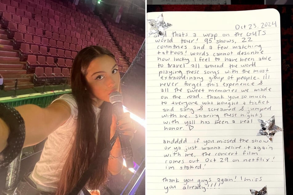 Olivia Rodrigo has shared a sweet message to her fan base after wrapping up the final shows of her sold-out GUTS World Tour earlier this week.