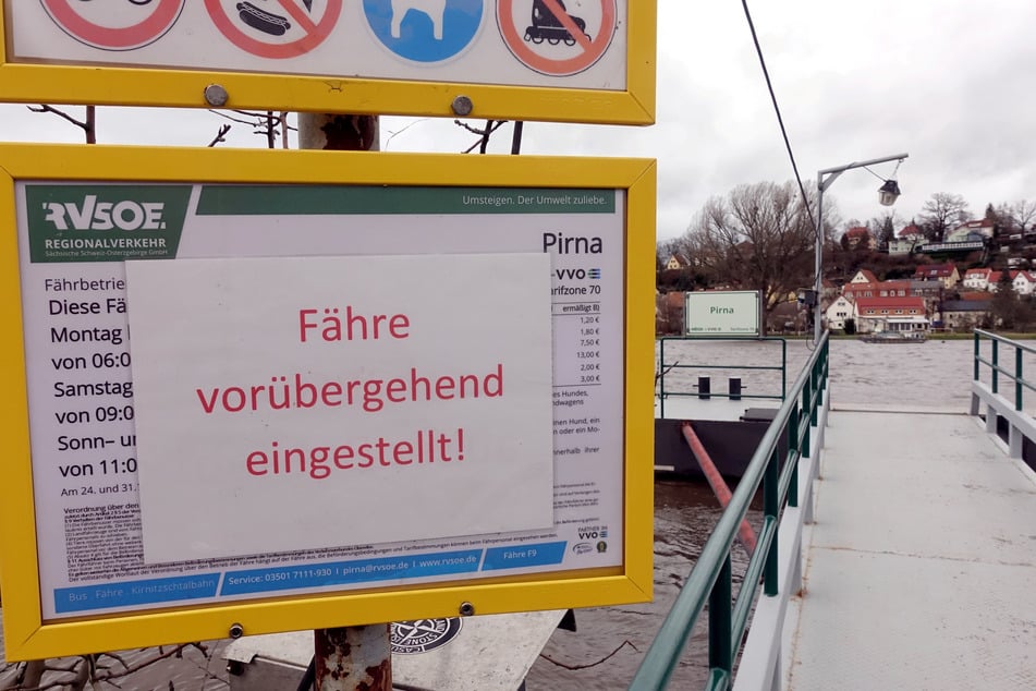Auch die Fähre in Pirna hat ihren Betrieb eingestellt.