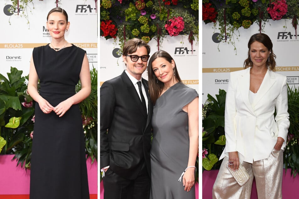 Maria Ehrich (32, v.l.n.r.) kam als Nachhaltigkeitsbotschafterin des Deutschen Filmpreises, Alexandra Maria Lara (46) unterstützte ihren Mann Sam Riley (45) und auch Jessica Schwarz (48) hatte einen Auftritt.