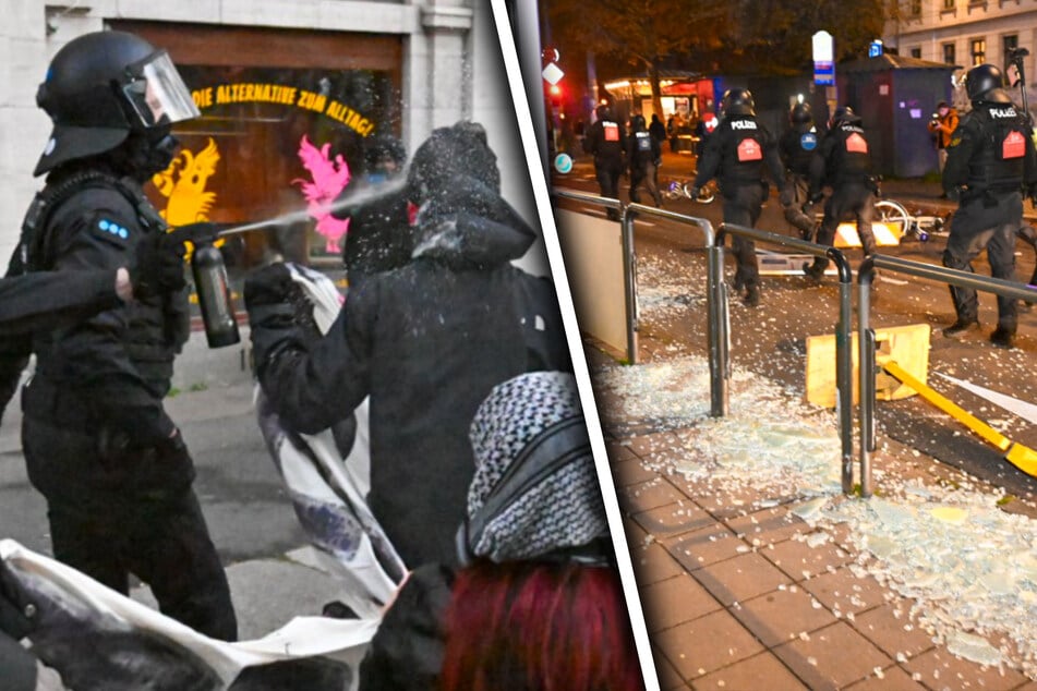 Leipzig: "Gen Z regelt" in Leipzig: Haltestelle zerstört, Polizei setzt Pfefferspray ein und zieht Bilanz