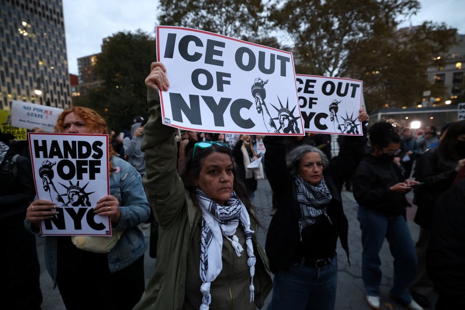 New Yorkers gathered on Tuesday and Wednesday to protest escalating ICE raids in the city.