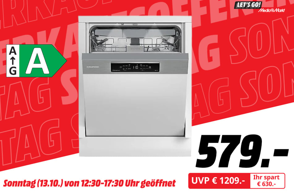 Grundig-Geschirrspüler für 579 statt 1.209 Euro.