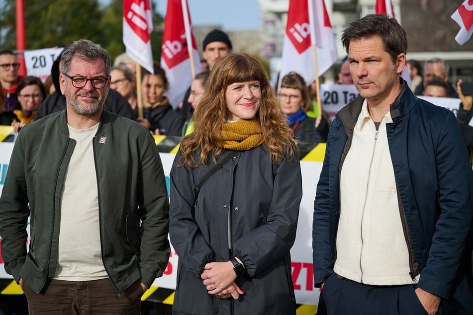 Auf dem Weg zu Rot-Grün-Rot? Werner Graf (45, Grüne), Kerstin Wolter (40, Linke) und Steffen Krach (47, SPD, v.l.) befinden sich in den Sondierungsgesprächen.