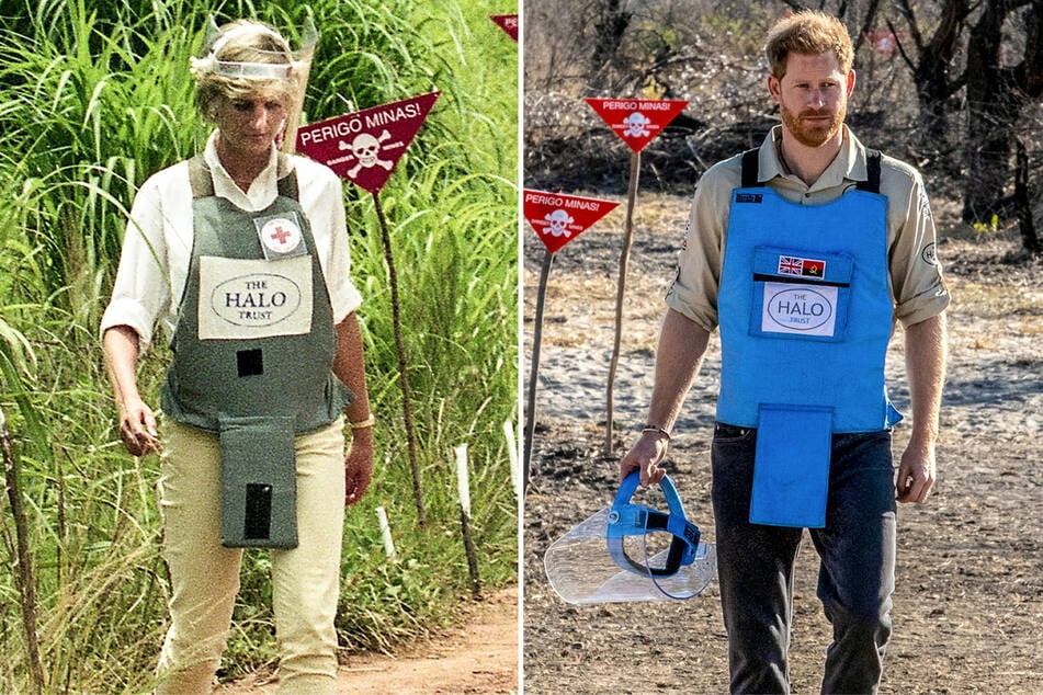 Prince Harry (r.) also echoed his mother's efforts with a 2019 trip to Angola.