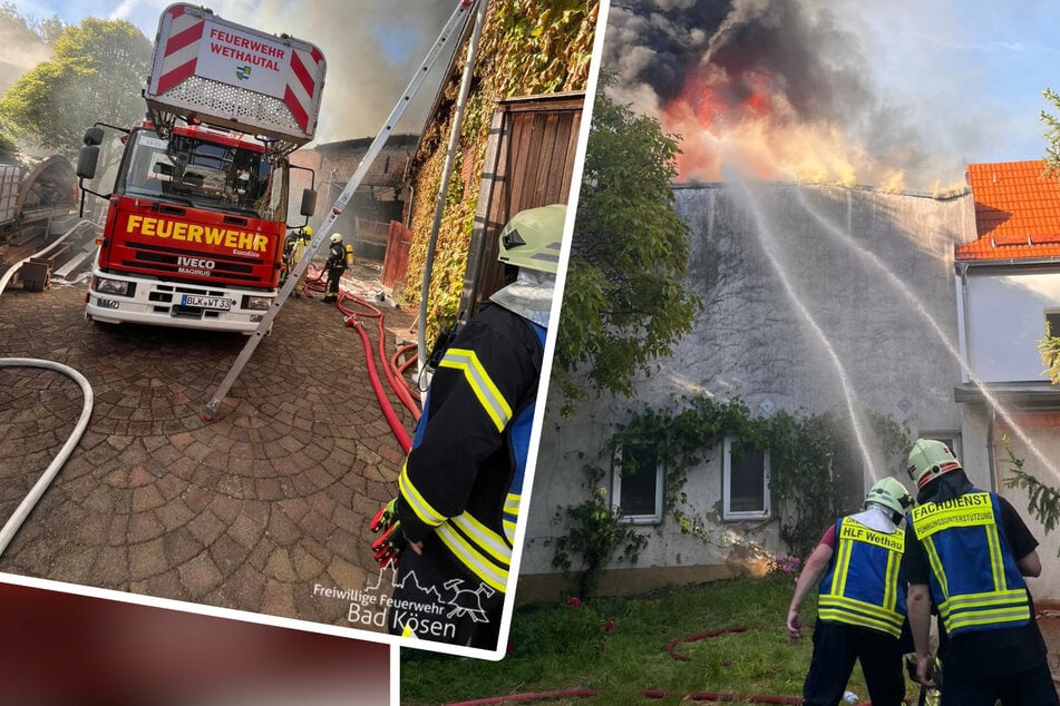 Feuerwehr neun Stunden wegen Großbrand gefordert: Qualm kilometerweit zu sehen
