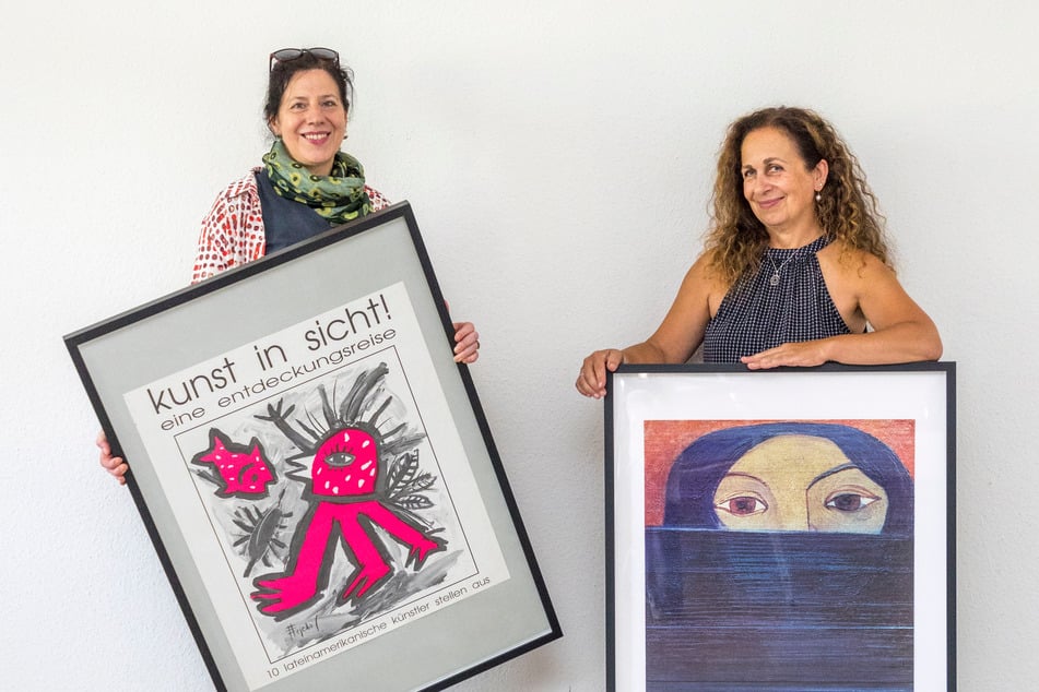 Künstlerin und Organisatorin Ximena León Pellegrin (58) und Künstlerin Rita Richter (58, l.) hoffen dieses Wochenende auf viele Besucher der achten Kunstmeile.