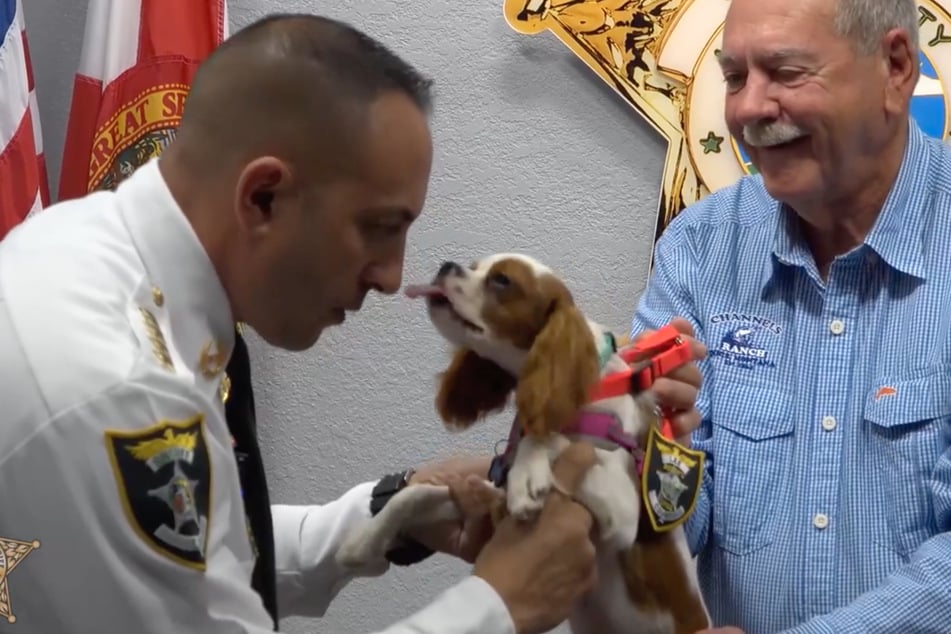 Gunner was officially sworn in as a deputy dog for the Lee County Sheriff's Office.