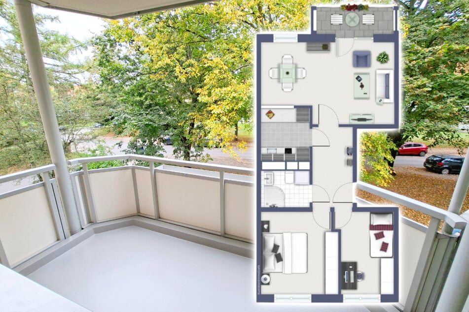 In Chemnitz gibt's diese 3-Raum-Wohnung mit Süd-Balkon und Dusche richtig günstig