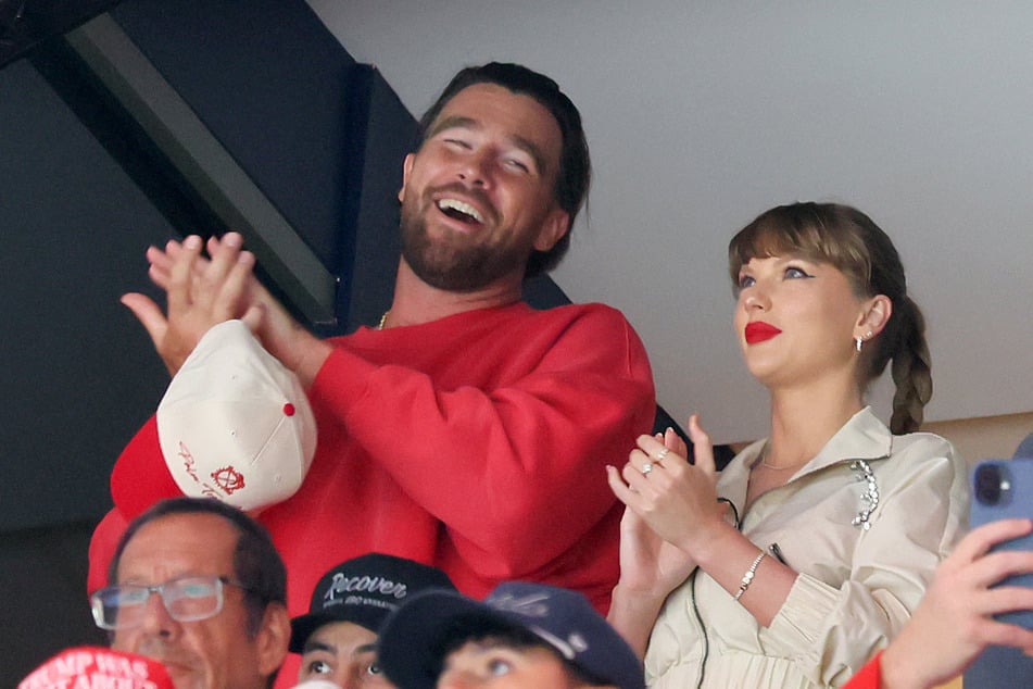 Taylor Swift (r.) and Travis Kelce were recently spotted at the Stanley Cup Finals game in Fort Lauderdale, Florida.