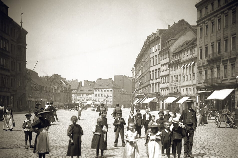 Der Freiberger Platz in der Wilsdruffer Vorstadt, 1897.