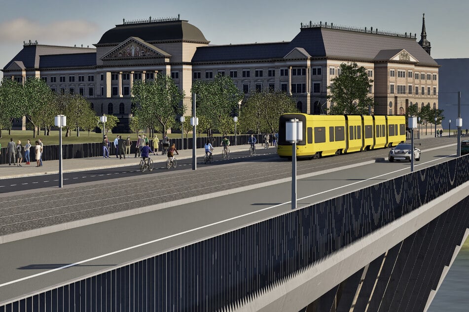 Der Siegerentwurf der TU-Studenten zeigt eine 32 Meter breite Brücke mit zwei Zügen für Radfahrer und Fußgänger sowie den ÖPNV und Autoverkehr.