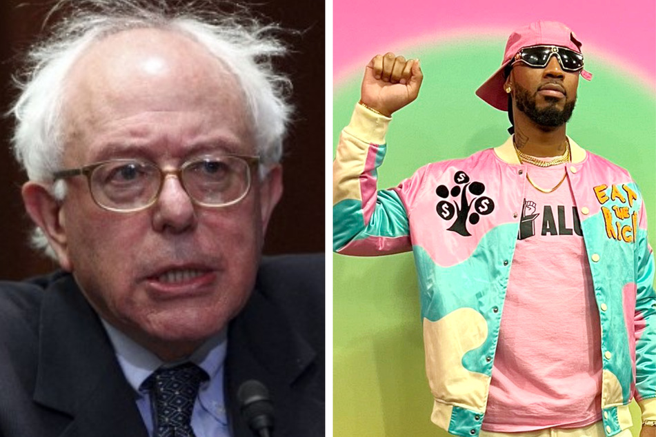 Senator Bernie Sanders (l.) and Amazon Labor Union president Christ Smalls (r.) spoke on the Senate floor in a hearing on Thursday.