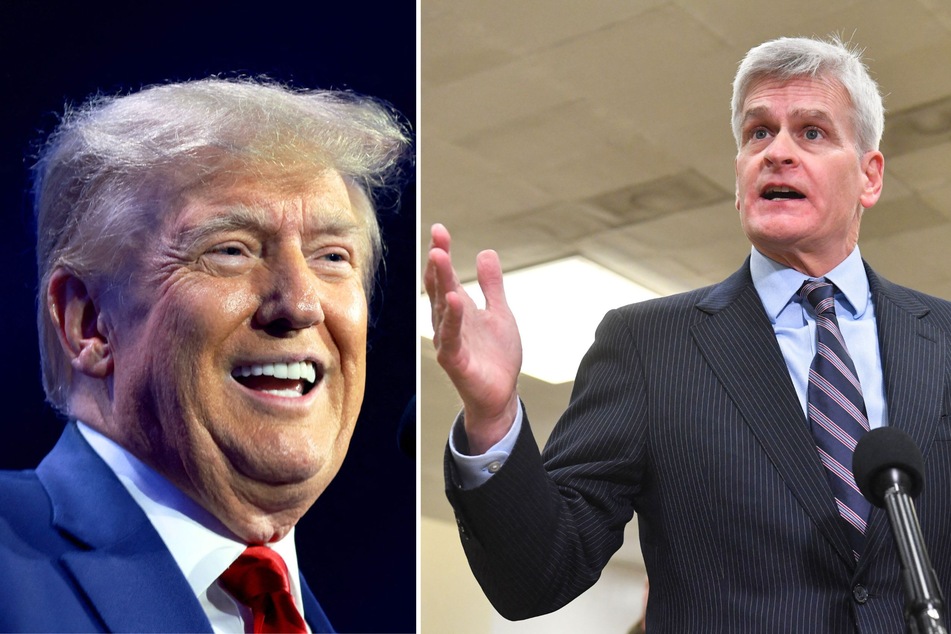 As Donald Trump (l.) faces multiple criminal charges, GOP Senator Bill Cassidy is calling for him to drop out of the 2024 race - but didn't rule out voting for him.