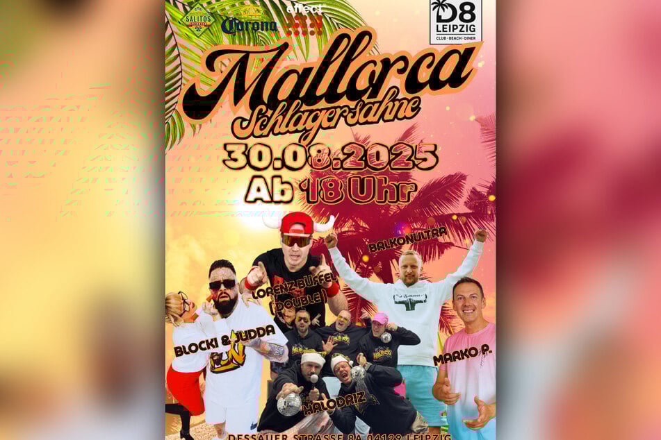 Am Samstag lädt der Club D8 in Leipzig zu großen "Mallorca Schlagersahne Party".